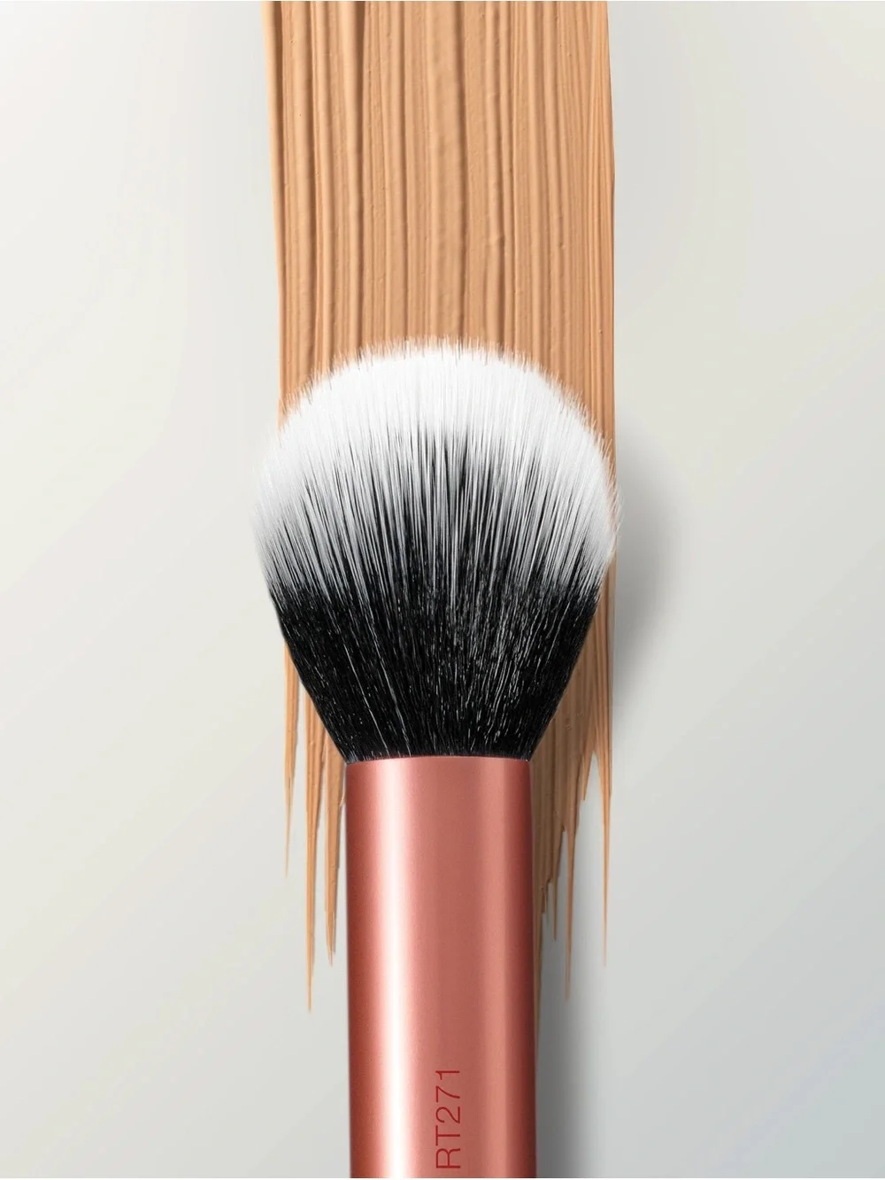 Real Techniques Skin Tint Brush - Coral Handle with Black & White Bristles